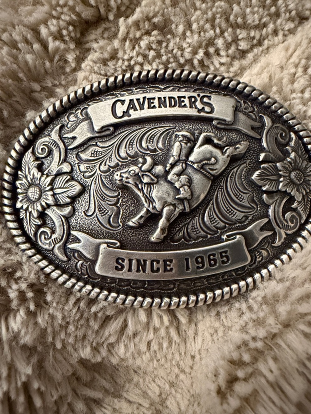 Cavender's Western Wear Cavenders Cowboy Belt Buckle - Since 1965 EUC
